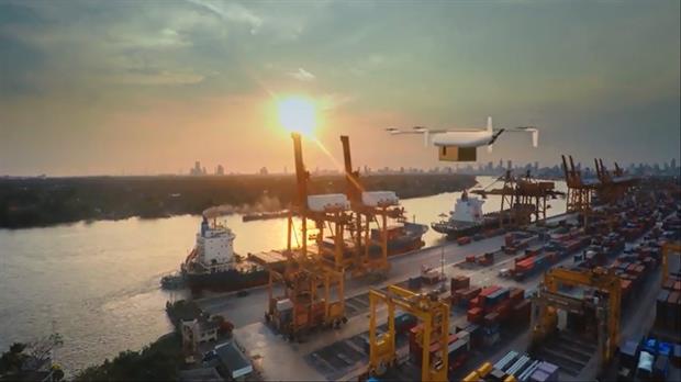 En la idea de Airbus está usar drones para evitar que los barcos tengan que atracar para descargar lo que transportan